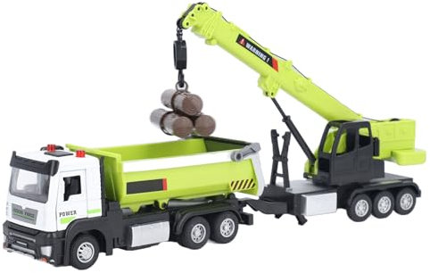 SASKATE Kinder Muldenkipper-Kran-Modellspielzeug, Legierungskran mit Muldenkipper-Modellspielzeug, Multifunktionales Baukran-Muldenkipper-Spielzeug, für Geburtstag, Weihnachten (Grün)