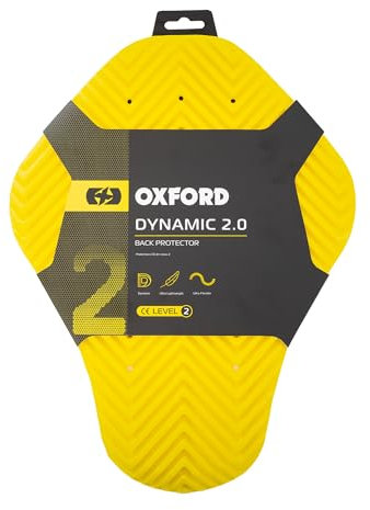 Oxford Dynamic 2.0 Back Protector Insert, Level 2 Motorcycle Protection | Motorbike Protective Insert for Back | Ultra Flexible, Yellow