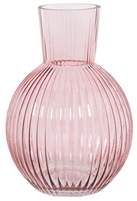 JARRÓN CRISTAL ROSA °19X29CM,BOCA:°10CM,BASE:°10C