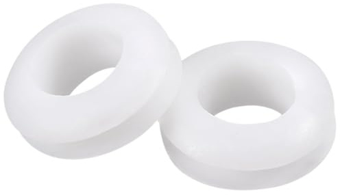 TOP-VIGOR 50Pcs White Rubber Grommets 10mm Wire Cable Protector Rings Electrical Hole Gaskets for Plugs and Conductor Wiring