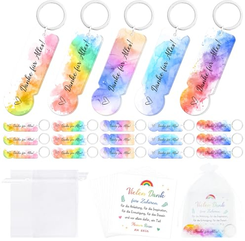 Epaing Acrylic Shopping Trolley Token Keyring Set, Thank You for Everything Shopping Token, Thank You Gift, Small Farewell Gift, Educator, Teacher, Colleague, Guest Gifts, Birthday Gift