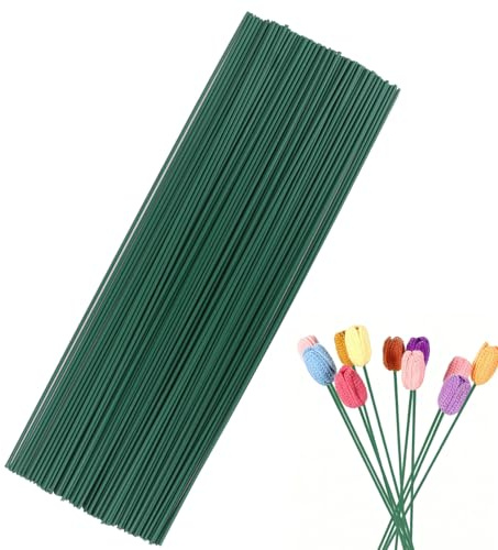 100 Stück Blumendraht Grün, Drahtstäbe zum Basteln, Grüne Metallstäbe | 30CM Steckdraht Floristik 2mm Blumenstieldraht Floristendraht Basteldraht Grün Stäbe für DIY Herstellung Blumenarrangements
