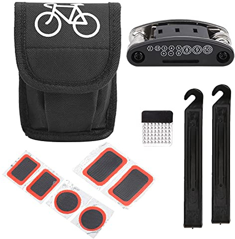 Segrehy 16 in 1 Cycling Folding Bike Tyre Repair Tool Kit Multifunction Maintenance Tire Crowbar Portable Set