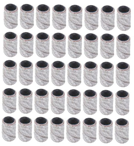 MUCKLILY 100 Stück Maniküre Schleifhülsen aus Korund für Natürliche Nägel 100stücke Schleifbänder für Pediküre und Maniküre Weiß Professioneller Gel Nagellackentferner