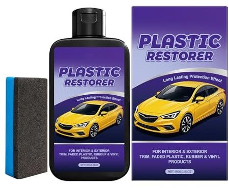 Generisch Auto Kunststoff Leisten Restaurator,100g UV-Beständige Paste,Entferner Für Automobil Kratzer - für Stoßstange Armaturenbrett Gummisitz SUV und ATV