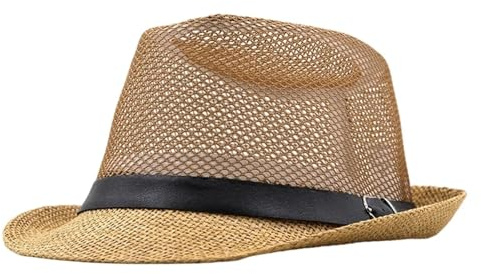 AKDJGFP Strohhut Strandhut Männer Schutz Gentleman Hüte Mode Strohhut Männliche Reise Urlaub Caps Chapeau Hohl Mesh(Color-05)