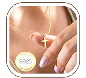 Avotto Kreuz Kette Damen Gold Cross Necklace Women, Gold Kreuz Kette Damen Halskette Jewellry Gifts