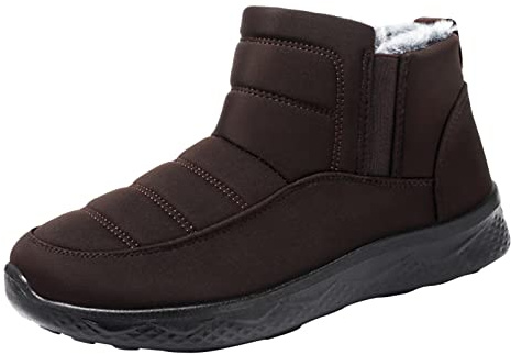 Winter Boots for Men Boots Lined Snow Boots High-Top Boots Waterproof Non-Slip Thickened Warm Casual Shoes Slip On Boots Flat Soft Outdoor Shoes Slip On Walking Shoes, a, 7 UK