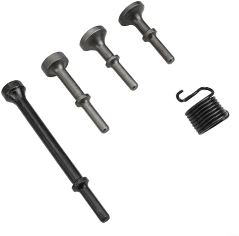BlesConi for Air Hammer Bits Set 5 Pcs with Spring, Pneumatic Chisel for 150mm 190mm 250mm Hammers, Alloy Steel Smoothing Tool