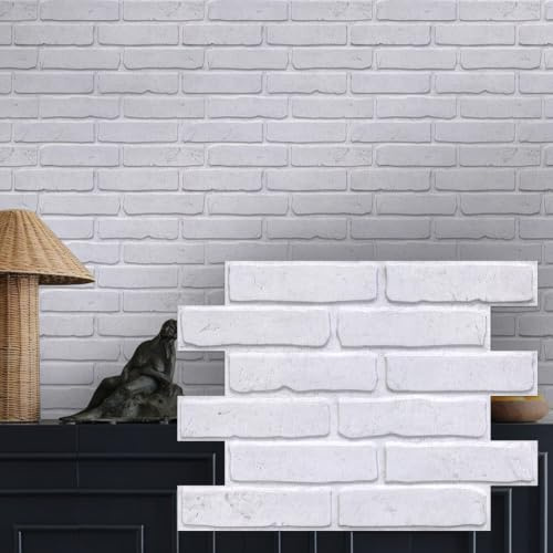 COMSTICKC 3D Wandpaneele Selbstklebend, 10 Stück, 3D Wandverkleidung Steinoptik PVC Wandaufkleber 3D Tapete Selbstklebende, 30 X 40 CM Wall Panel für Wohnzimmer,Schlafzimmer,Küche Innendekoration