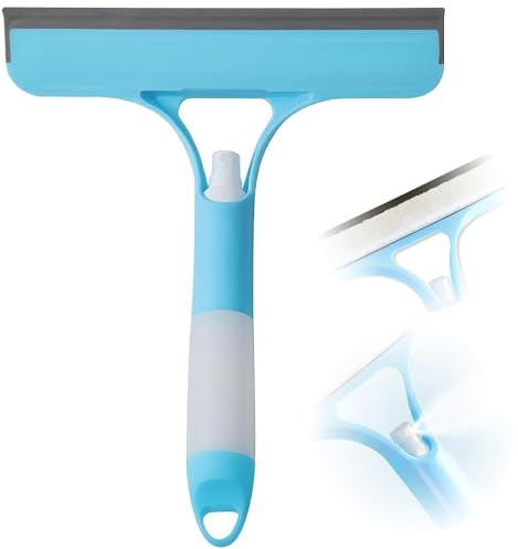3 in 1 Window Cleaning Scraper,All-Purpose Window Cleaner Tool for Glass Windows Mirrors Car Windshields Bathrooms Kitchens Shower Doors Shower Squeegee with Spray