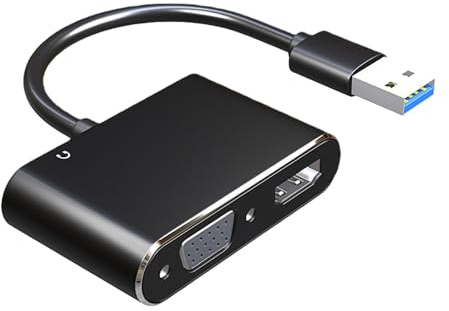 Lerpwige Adaptateur USB 3.0 vers HDTV VGA permettant une sortie d'écran à 5 Gbit/s 1080p Plug and Play USB HDTV VGA