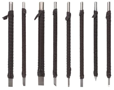 FELTECHELECTR Set 8 Pezzi Strumenti per Intaglio in Acciaio con Borsa, Resistenti All'acqua e Antiruggine, per Artisti e Principianti in Laboratorio di Intaglio del Legno