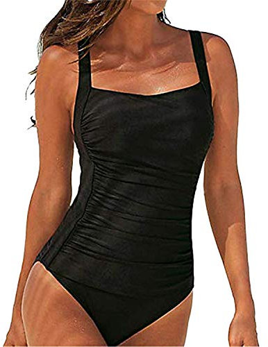 SEDEX Costume Intero Donna Push Up Monokini Sexy Costume da Bagno Donna Beachwear dello Swimwear Imbottito da Spiaggia Mare e Piscina Swimsuit(Nero,XL)