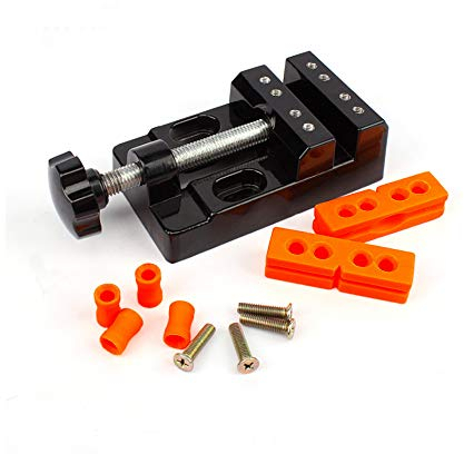 ANCLLO Mini Flat Clamp Table Jaw Bench Clamp Mini Drill Press Vice Opening Parallel Table Vise DIY Sculpture Craft Carving Tool for Watch Repairing Sculpture Craft Jewelry DIY Tool