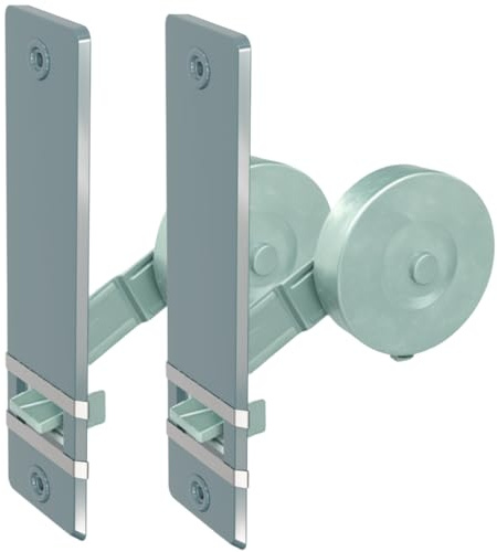 markiso® 2 Stück Rolladen Gurtwickler unterputz Farbe Grau, Rollladen Aufwickler Lochabstand 160mm für Maxigurte bis 23mm, Einlassgurtwickler inkl. 4 Abdeckungen