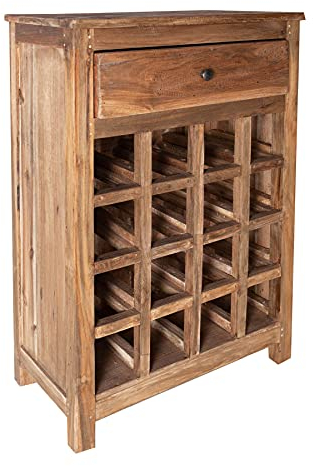 Riess Ambiente Massives Weinregal Hemingway 56cm recyceltes Teakholz Weinschrank für 16 Flaschen Flaschenregal Schrank