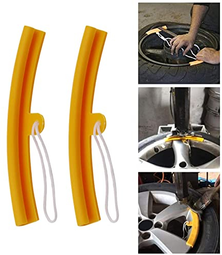 SEMINISMAR Protection de Jante avec Trous et Cordes,Protection de Jante avec Trous et Cordes Protecteur,Outil de Protection de Roue de Jante pour Moto Bicyclettes, Démonte-Pneu Vélo-2pack