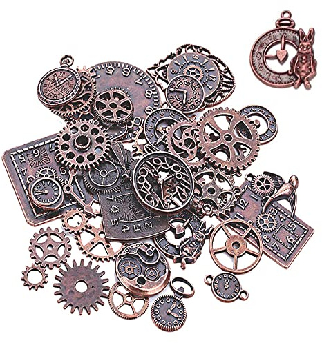 40 Stück Zahnräder Steampunk Steampunk Basteln, Schmuck, Antik Skelett Anhänger, Retro Zahnräder Schmuck, FüR Handgemacht Metall