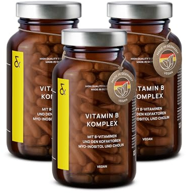 CLAV® Vitamin B Komplex, 8 B-Vitamine, Hochdosiert & Bioaktiv, 360 Kapseln