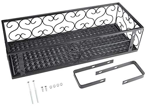 TOTITOM Pflanzenhalter für Geländer Eisen Balkon hängend Blumenregal Topfständer Pflanzenaufbewahrung Geländer Regal Dekoration Fensterbank Pflanzenregal Fensterregale Geschenk zum Valentinstag