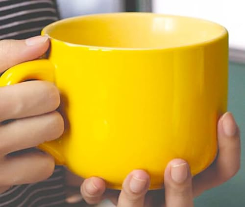 Große Keramik Kaffeetasse - 600ml Teetasse, Müslischale Mit Henkel, Porzellan Cappuccinotasse XXL
