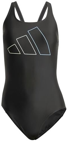 adidas Donna Big Bars Swimsuit, Black, 34