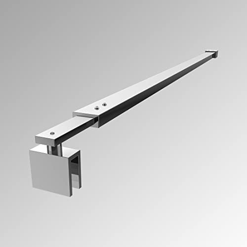S'AFIELINA Barre de stabilisation paroi de douche Angle carré flexible réglable 700-1200 mm tige barre de fixation extensible en acier inoxydable pour épaisseur de verre 8-10 mm (2 pièce)