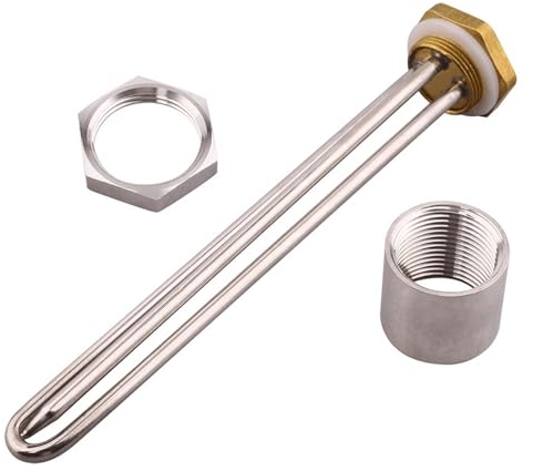 Heating Element Water Heating Element U Type Immersion Water Heater With Probe Tube Screw Plug Heater 220V 1000W 1500W 2000W (Color : With all fittings, Size : 220V_2KW)