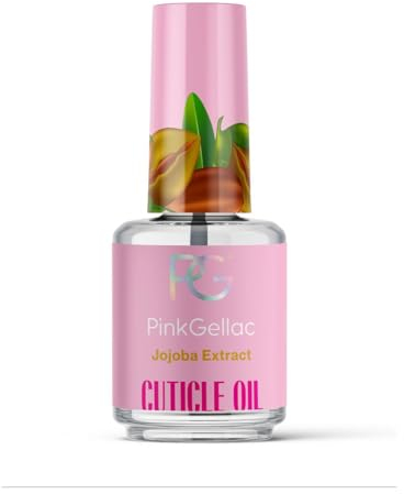 Pink Gellac Huile Cuticles Ongles 15ml - Huile a Cuticule Ongle avec Jojoba, Vitamine E pour Hydratation et Soin des Ongles Abîmés - Idéal pour les Mois d'hiver Froids - Qualité de salon