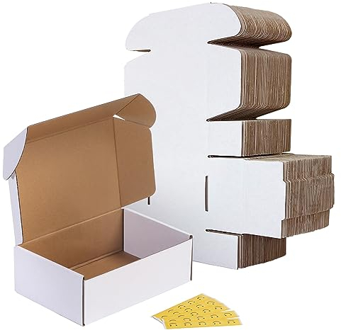 RLAVBL 25 Stück weiße Versandkartons mit den Maßen 22,9 x 15,3 x 7,7 cm für den Versand von Spielzeug und Geschenken