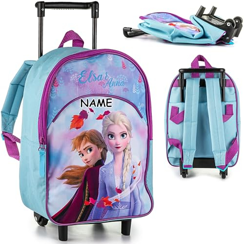 alles-meine.de GmbH Kinder - Reiseartikel & Taschen - Verschiedene Artikel frei wählbar - 2 in 1 - Kinder Trolley & Rucksack - die Eiskönigin - Frozen - inkl. Name - wasserabweis..