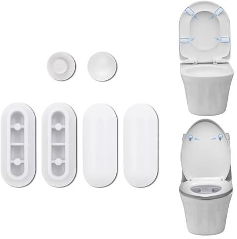 Ruayia 6 Stück WC Sitz Puffer, WC Sitz StoßStange mit 2 Ringpuffer und 4 Deckelpuffer für Toilettendeckel Toilettensitz, WC Ersatz-Puffer für Zuhause, Hotel