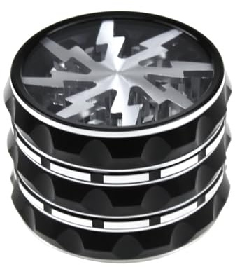 Vgzsyomqib Grinder Aluminium 63mm Grinder Crusher Mühle Groß Metall 4 Teilig für Spice Gewürze Herb Kaffee Kräutermühle Mill 4-teiliges Set mit Pollen Scraper - Blitz Silber