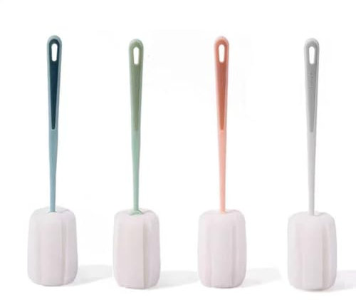 SDKZBFC 4PCS Brosse éponge pour gobelets,Brosse éponge Douce pour Le Nettoyage des Bouteilles avec Long Manche en Plastique, Brosse à Bouteille pour Mugs, Tasses à café, Bouteilles de vin