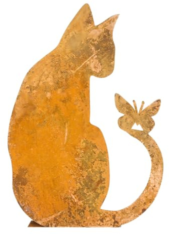 Ieron Cat Garden Decoration Stake Garden Decoration Made Of Rust Metal Garden Decoration Rusty Cat Outdoor Ornaments Iron Crafts