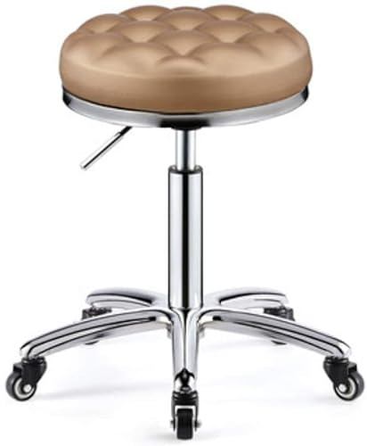 LXGJSQY Hocker auf Rädern, Schönheitshocker, Friseurstuhl, Friseurstuhl, Hocker, Schönheitsnagelhocker, Rot (Farbe: Braun), Hallo