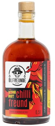 DIE ÖLFREUNDE ''X-Dream Chilifreund'' | kaltgepresstes Chiliöl 0,5l | hochwertiges Rapsöl mit Chili | extra scharf