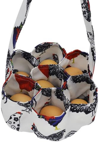 M&Catree Cesta de Recogida de Huevos, Dispensador de Huevos, Hueveras Cesta con 7 Bolsas para Gallinero, Pato, Ganso - Gallo