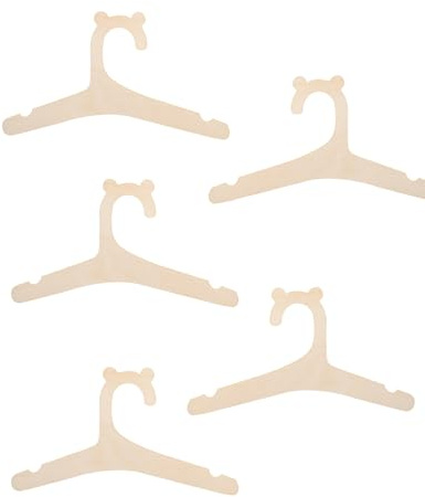 KGDUYC 5 Pezzo Appendiabiti per Bambini- Grucce Bambini,Grucce Neonato,Appendini Impilabili,Grucce Neonato Antiscivolo,per Ropa y Artículos Pequeños para Niños(colore del legno)