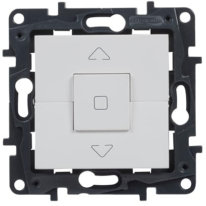 Legrand 398244 Interrupteur pour volets roulants 6AX pour installation encastrée Gamme Niloé Step Blanc