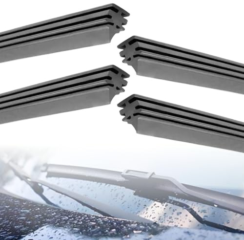 leruiyezs 4pcs Gomma Tergicristallo Universale Senza Telaio con Taglio Personalizzabile Ricambio Gomma per Tergicristalli Auto in Gomma Naturale 80CM Ricariche per Spazzole Tergi per Anteriore Auto