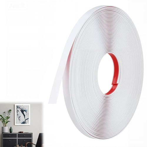 ddckj 12M Moulure Adhesive Blanc Mat Baguette de Finition Pvc Moulure Flexible Convient à Cadres de Miroirs, Fenêtres, Murs, Sols, Armoires, Plafonds, Bords de Carreaux