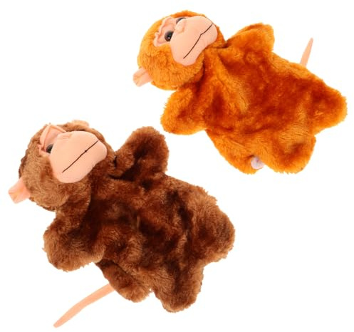 HONITANO 2stücke Affen Handspielpuppe DIY Handspielpuppe Für Junge Mädchen Und Erwachsene Lebensechtes Handspielzeug Dekoratives Storytime Handspielzeug Pädagogisches Affen Zum Geschichtene
