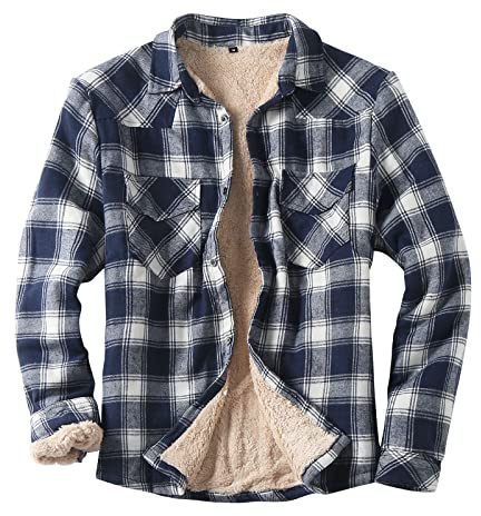 QIUhhpuy Chemise Bucheron Homme Chemise Thermique pour Homme - DoubûCheron avec Capuche Polaire à Carreaux - en Flanelle - Manches Longues - Fermeture éClair - Chemises à Carreaux Veste De BûCheron