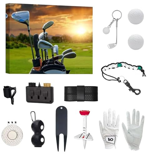Golf Adventskalender 2025 für Männer Frauen Erwachsene, Weihnachten Countdown Kalender mit Golf Überraschungen Neuheit Golf Zubehör Xmas Geschenke für Papa Ehemann Golfliebhaber (B)