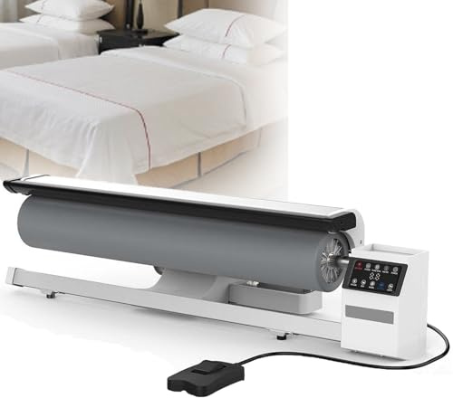 VitalisWorks Large Steam Iron Press, Ironing Machine Fabric Steamer, Rotary Roller Steam Press Iron, 90cm Hotel Linen Ironing Machine with Continuous Steam - for Clothes, Garments,220V