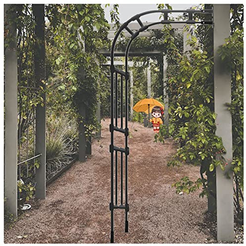 Verzinkter halber Rosenbogen Rankgitter 240 cm hoch wetterfest & rostfrei Metall Gartenbogen für Kletterpflanzen Blumen und Reben eleganter schwarzer Rahmen