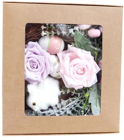 IEEDFJKK Basteln Sie einen Osterkranz aus Seidenblumen für schöne Dekorationen. Osterkranz Bastelset für die Feiertage.