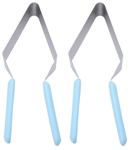 BESPORTBLE 2 pezzi Tagliapasta in acciaio inox per torta: tagliapasta per torta di compleanno con impugnatura antiscivolo - Dispositivo di trasferimento per tagliare e affettare la pasta per feste,